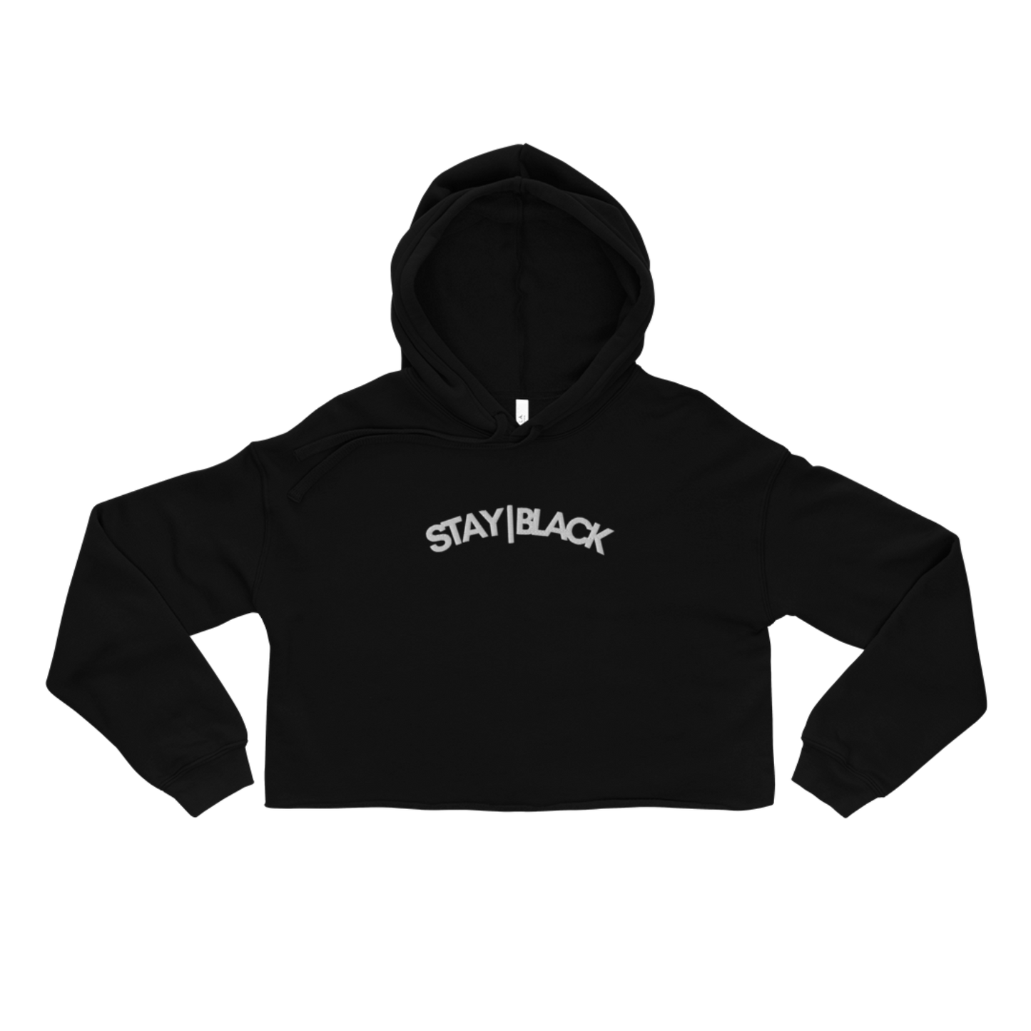 Stay|Black Embroidered Cozy & Chic Women's Cropped Hoodie